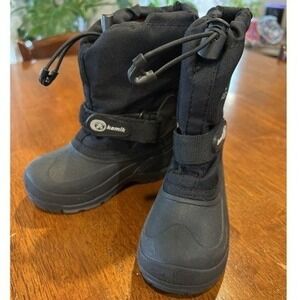 Kamik Waterproof Snow Boots Winter Pull On Black Boots Size T10